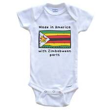 Made In America With Zimbabwean Parts Zimbabwe Flag One Piece Baby Bodysuit