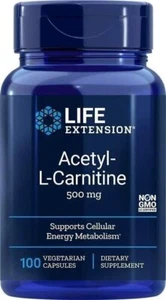 Acetyl L Carnitine 500mg Life Extension 100 VCaps - Picture 1 of 2