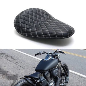 New Black Synthetic Leather Diamond SOLO Driver Seat For Harley Chopper Bobber - Bild 1 von 8