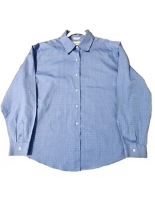 Talbots Women Blouse Size 16 Blue Button Up Long Sleeve Wrinkle Resist Formal - Picture 1 of 6