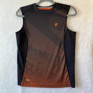 Fila Performance Sport Boys Large 14/16 Sleeveless Black and Orange Tank Shirt - Picture 1 of 24