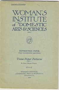 Libro da cucire Brooks Picken Woman's Institute anni '20 32 modelli di carta velina A-2 - Foto 1 di 4