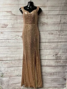 Windsor rose gold sequin formal dress small WD-26 - Picture 1 of 8