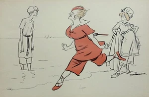 SEM, Peggy GILLEPSY, Anna HELD, costume de bain 1920, dandy, caniche - Imagen 1 de 4