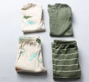 Carter's Toddler Boys 4-Piece Dinosaur Cotton Pajamas AC2 Green/Brown Size 4T - Picture 1 of 12