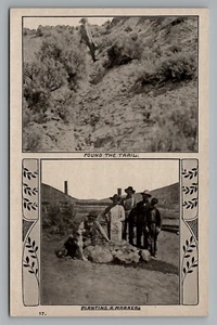 Postal Oregon Trail Expedition Ezra Meeker Found Trail Planting a Marker 1906 - Imagen 1 de 2