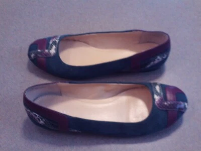 Calvin Klein Safia Women's 7.5 Ballet Flats Green/Burgundy Faux Snake Leather  - Image 1 of 4