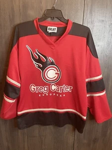 Greg Carter Maglia Scuola Hockey Europea Adulto XL Rossa Made In Canada - Foto 1 di 9