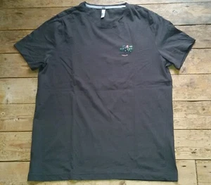 KARIBAN Shirt L grau schwarz Stretch Baumwolle mit Aufdruck Wie NEU Rundhals - Bild 1 von 6