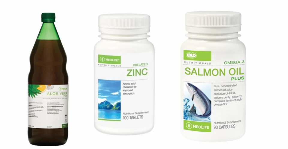 Paquete de recuperación de heridas y lesiones Neolife | Soporte de aloe vera, zinc y omega-3 Foto 1 de 1