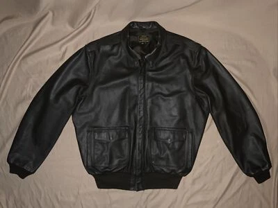 Chaqueta Gibson & Barnes Tipo A-2 Bombardero Segunda Guerra Mundial Estilo Cuero Marrón Talla 48 T Foto 1 de 4