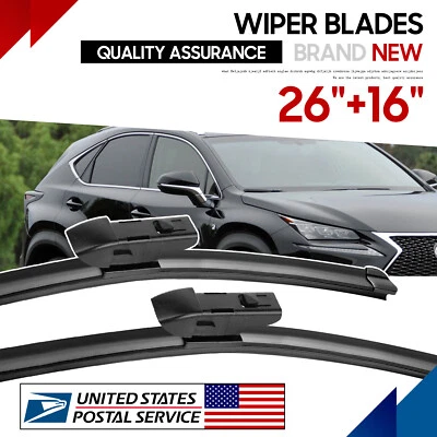 Front Windshield 26"16"Wiper Blades For Toyota C -HR CHR 2018 2019 2020 2021 - Image 1 of 4