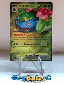 Pokemon Venusaur ex 001/142 Corona Estelar Escarlata y Violeta Doble Raro - Imagen 1 de 4