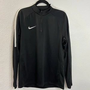 Nike Men Zip Track Jacket Large Black Long Sleeve Mock Neck Swoosh Logo - Picture 1 of 6