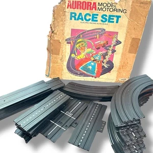 Vintage 1971 HO Slot Car Track X27 Pieces Untested aurora model motoring Race - Picture 1 of 15