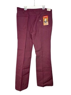 Levis Vintage Sta Prest Flare Pants 70s Maroon size 42x34 - Image 1 of 4