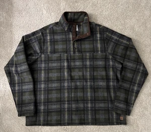 John Wayne Pullover kariert Flanell 1/4 Druckknopf wollige Fleecejacke Größe 2XL EUC - Bild 1 von 5