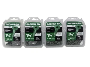 Lot Of (4) Backer-On 23401 Cement Board Screws, #9 x 1-1/4", Steel, 185 per box - Picture 1 of 3
