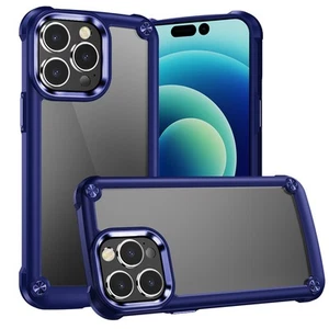 Für iPhone 15 Pro Max Hülle Hybrid Metall Tasten Erhöhte Lippe + 2 Displayschutzfolien - Bild 1 von 15