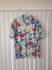 Camicia uomo grande ingranaggio floreale hawaiana bottoni davanti manica corta - Foto 1 di 4