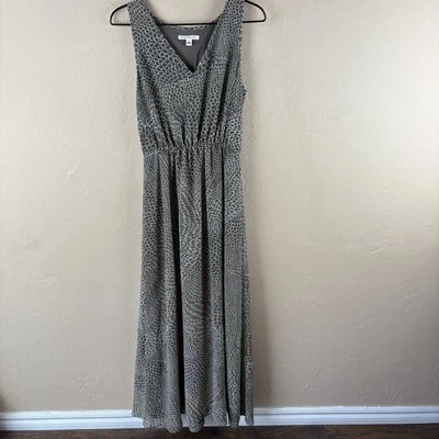 Banana Republic Brown Cream Circle Geometric Print Sleeveless Maxi Sundress 6 - Image 1 of 4