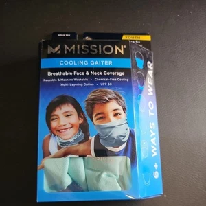 New Mission Cooling Neck Gaiter Face and Neck Covering Teal Youth - Picture 1 of 4