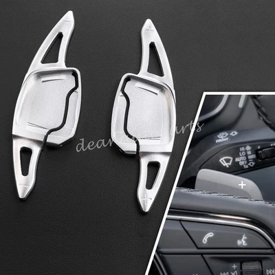 Silver Steering Wheel Paddle Shifter Extension For Audi A3 A4 B9 A5 A6 C8 A7 - Image 1 of 4