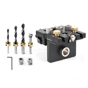 3 in 1 Drilling Guide Doweling Jig Puncher with Adjustable Position Clip - Picture 1 of 13