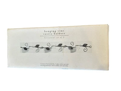 NIB PIER 1 IMPORTS Bronze Metal 3 Hanging Vine Glass Votive Candle Holder Decor - Image 1 of 4