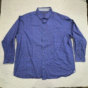 Twenty Eight Degrees Herren Größe 3XLT Blau Paisley Knopfleiste Hemd Baumwolle - Bild 1 von 11