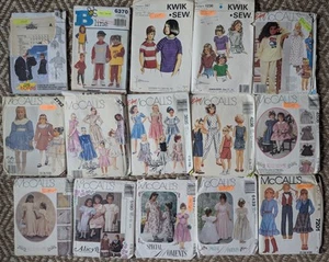 Lot of 15 Vintage Toddler Childrens Teens Sewing Patterns Kwik-Sew McCalls - Picture 1 of 1