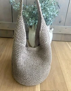 Banana Republic Straw Hobo Bag Large Slouchy Taupe SOLD OUT - Picture 1 of 22