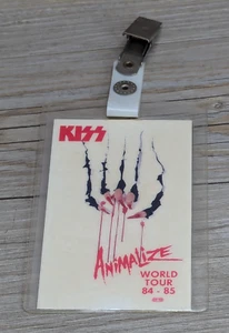 Kiss Animalize World Tour 1984-85 Backstage Pass Unstamped Laminated w/Clip Otto - Picture 1 of 8