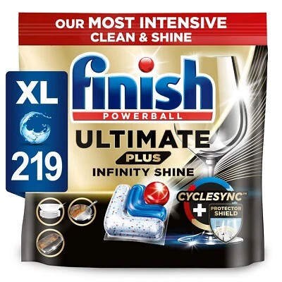 Finish Ultimate Plus Infinity Shine Dishwasher Tablets | Regular | 219 Tabs - Image 1 of 4