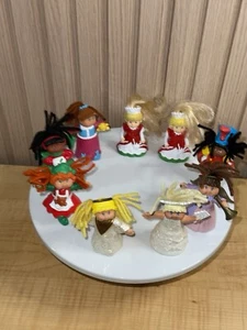 Lot 9 1992 Cabbage Patch Figures Ballerina Angel Ice Skater Yarn Cake Topper - Picture 1 of 7