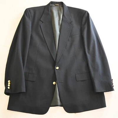 Chaqueta Blazer Abrigo Deportivo De Colección Austin Reed Hecha en EE. UU. 46L Azul Marino Dorado Botón Foto 1 de 4