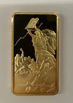 Ten Commandments Metal Plaque 1x2 inches with Plastic Clear Cover Box - Image 1 of 3