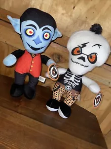 Plush Lot (2) 2020 A&A Global Industries Vampire Skeleton Halloween Stuffed Toy - Picture 1 of 9