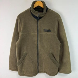 FIRSTDOWN Fleece jacket One point Logo embroidery Earth color Size M Khaki - Picture 1 of 7