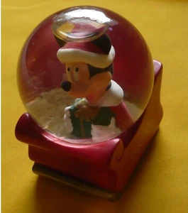 Christmas-Themed Disney Mickey Mouse Mini Snow Globe J.C. Penney 2003 - Picture 1 of 6