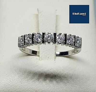 Anello Donna in argento 925 rodiato Veretta eternity 4 mm - Immagine 1 di 4