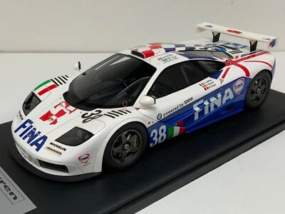 1/12 Scala Mclaren F1 GTR 1996 24 H Di Lemans Auto #38 " Fina " Base IN Pelle - Immagine 1 di 4