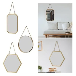 Hanging Wall Mirror,Vanity Mirror Metal Framed Mirrors,Wall Mounted Bathroom - Picture 1 of 15