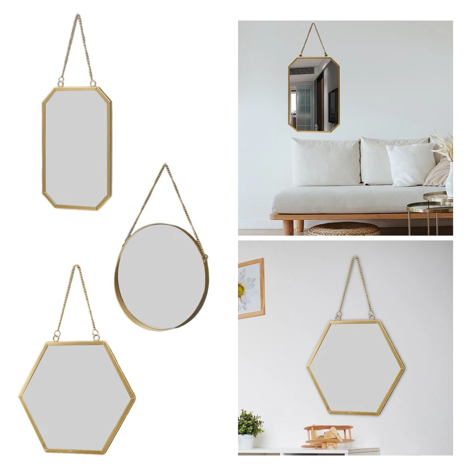 Hanging Wall Mirror,Vanity Mirror Metal Framed Mirrors,Wall Mounted Bathroom - Image 1 of 1