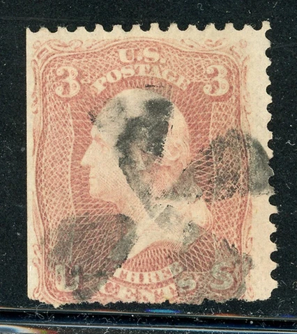 US Scott # 65 George Washington Rose 3¢ Perf 12 USED ***FREE SHIP** Cover