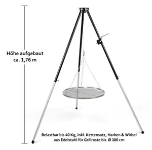 Dreibein Grillgestell Schwenkgrill mit kurbel, Stand ohne Grillrost !mit Tasche - Bild 1 von 6