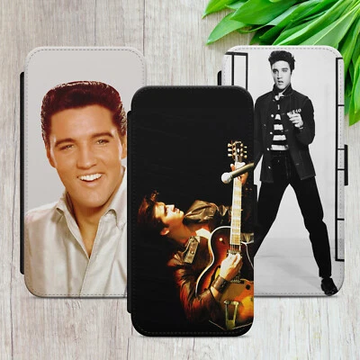 ELVIS PRESLEY FLIP CASE FOR IPHONE SAMSUNG GOOGLE ROCK GIFT WALLET PHONE COVER - Image 1 of 4