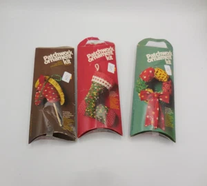3 Patchwork Ornament Kits Hobby Horse Wreath Stocking - Picture 1 of 3