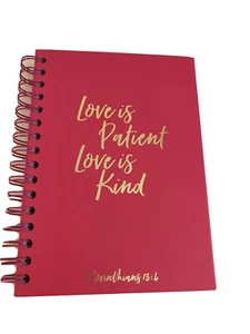 Love Is Patient 1Corinthians 13:4 Hot Pink Notebook Hardcover Spiral Journal 8x6 - Picture 1 of 6
