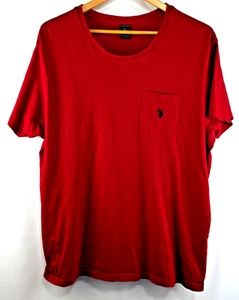 US POLO ASSN XL Men's Red TShirt Pocket Logo Short Sleeve 100% Cotton - Picture 1 of 5